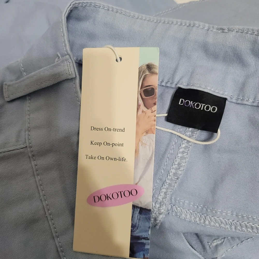 NWT Dokotoo Iceland Blue Wide Leg Women's Pants 27"Waist Size 4 - Picture 15 of 16